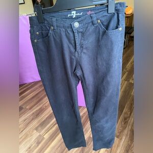 7 For All Mankind Jeans Girls Size 12 Black Slimmy Denim Jeans